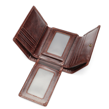 Marunte портфейл от естествена кожа с RFID защита (бифолд дизайн; клип за банкноти; множество отделения за карти)