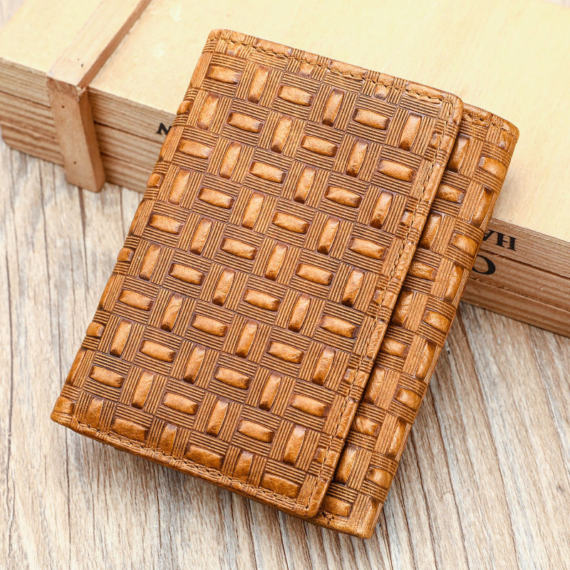 Marunte novčanik od prave kože s RFID zaštitom (Bi-fold dizajn; klip za novac; više džepova za kartice)