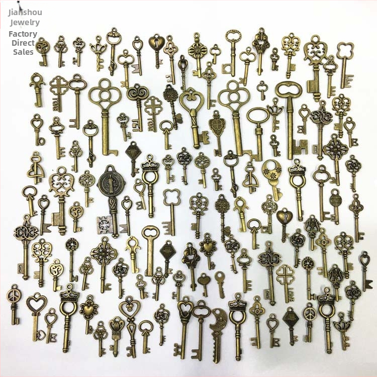 125 komada miješane legure vintage ključ DIY privjesak, dodatak za nakit, 170 g po vrećici