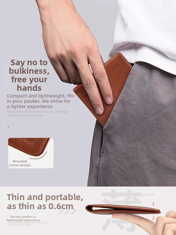 King Paul портфейл от естествена кожа, първи слой кравешка кожа, RFID защита, бизнес стил, едноцветен