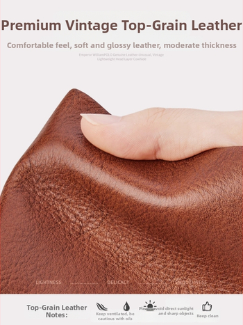 King Paul портфейл от естествена кожа, първи слой кравешка кожа, RFID защита, бизнес стил, едноцветен