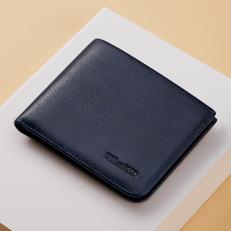 King Paul novčanik od prave kože, prvi sloj goveđe kože, RFID zaštita, poslovni stil, jednobojan