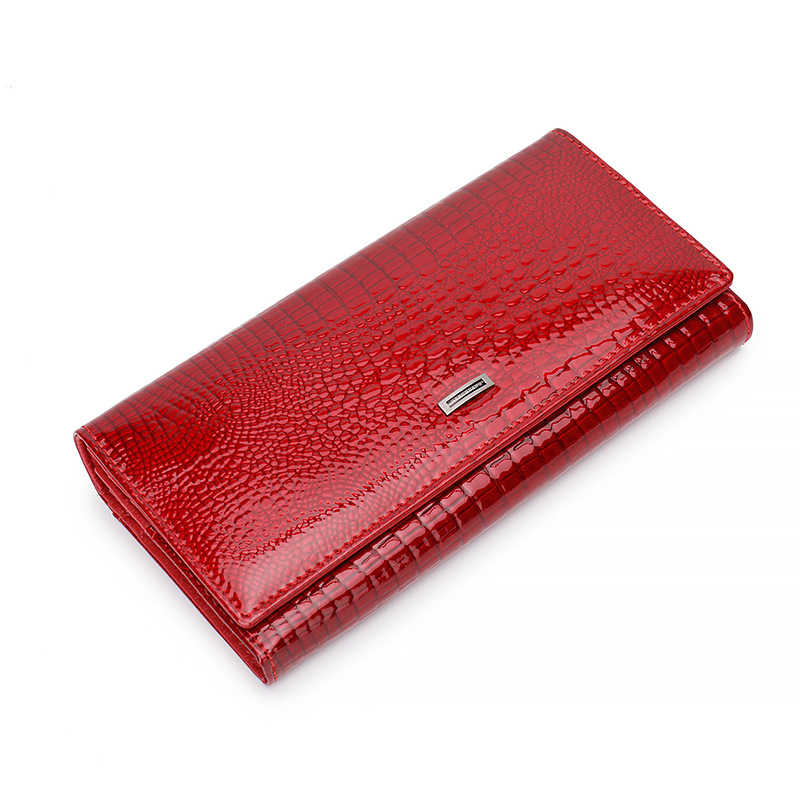 Női patent bőr pénztárca mágneses zárással, hosszú kivitel, nagy kapacitás, több kártyatartó és aprópénz rekesz, klutch táska, testreszabható