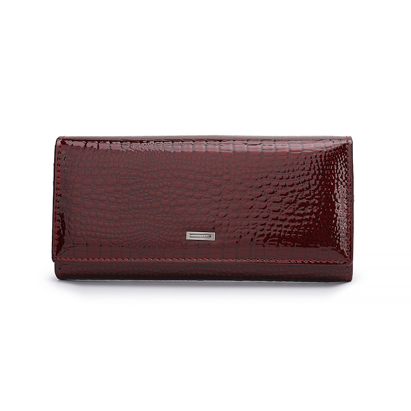 Női patent bőr pénztárca mágneses zárással, hosszú kivitel, nagy kapacitás, több kártyatartó és aprópénz rekesz, klutch táska, testreszabható