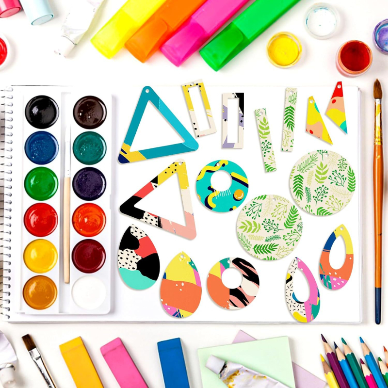 KANGHAI Befejezetlen boxwood medál DIY ékszerkészítéséhez, modern egyszerű stílus