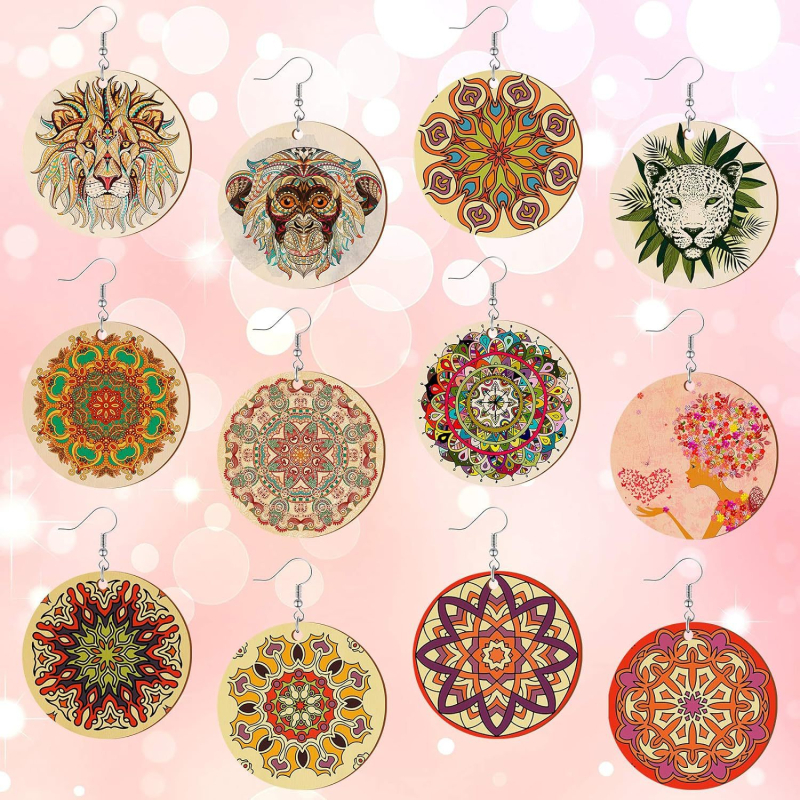 KANGHAI Befejezetlen boxwood medál DIY ékszerkészítéséhez, modern egyszerű stílus