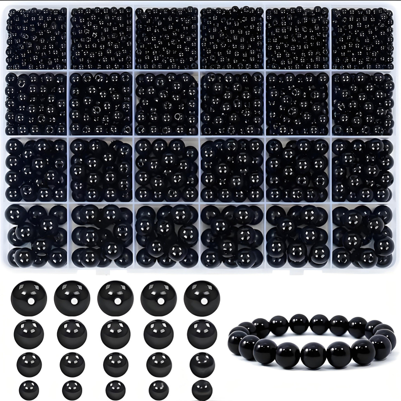 DIY ékszerkészítés kiegészítők — Perforált mesterséges gyöngyök, 24 részes készlet, Szabad gyöngyök