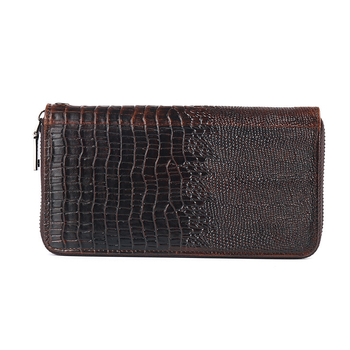Vīriešu ādas clutch - pilsētas minimālisms, augšējā slāņa liellopa āda, vienkrāsains dizains, poliestera-pamatu oderes