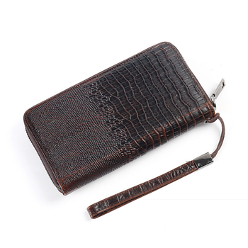 Vīriešu ādas clutch - pilsētas minimālisms, augšējā slāņa liellopa āda, vienkrāsains dizains, poliestera-pamatu oderes