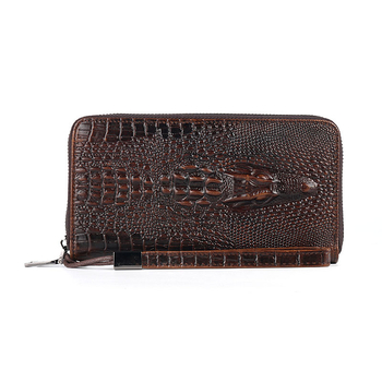 Vīriešu ādas clutch - pilsētas minimālisms, augšējā slāņa liellopa āda, vienkrāsains dizains, poliestera-pamatu oderes