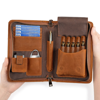 MaDonNo Valódi bőr utazási karsz-Organizer férfiaknak – 20–35L kapacitás, első réteg bőr, Oxford bélés, üzleti elit stílus, 7‑in‑1 bőr készlet (pipa/ cigaretta tartó, öngyújtó, tolltartó, kártyatartó, telefon táska)