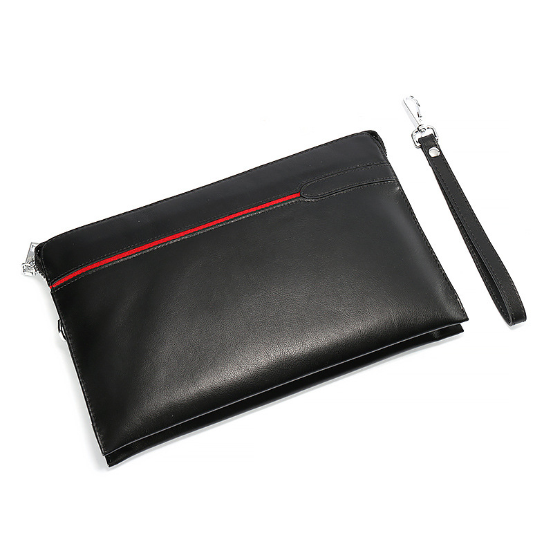 Maitesi férfi bőr klutch – plicas-stílusú táska, felső réteg marhabőr, vízszintes négyszög alak, cipzáras záródás, belső cipzáras zseb és kártyatartó