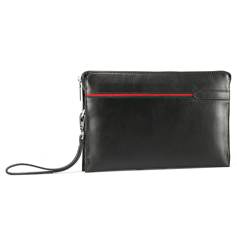 Maitesi férfi bőr klutch – plicas-stílusú táska, felső réteg marhabőr, vízszintes négyszög alak, cipzáras záródás, belső cipzáras zseb és kártyatartó