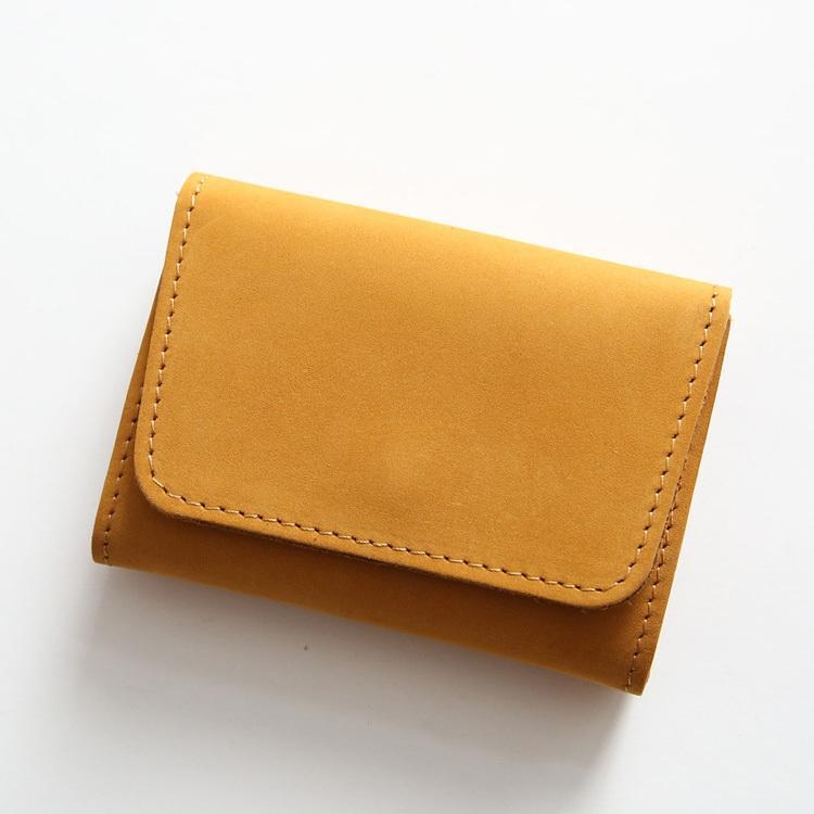 Portofel scurt din piele naturală, din piele de vită de primă calitate, bi-fold pentru carduri și monede, pentru utilizare zilnică