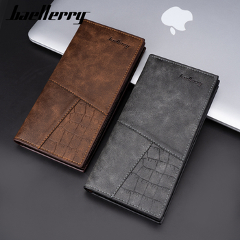 Baellerry мъжки дълъг портфейл от PU кожа, множество слотове за карти и монетник с цип, подплата полиестер, износоустойчив, есен 2023, подходящ за ежедневна употреба