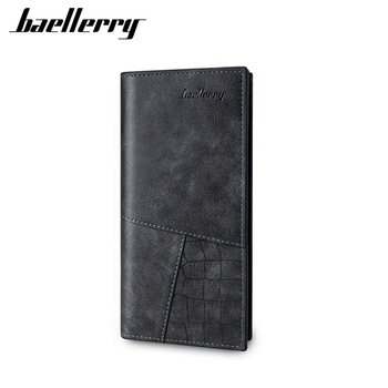 Baellerry мъжки дълъг портфейл от PU кожа, множество слотове за карти и монетник с цип, подплата полиестер, износоустойчив, есен 2023, подходящ за ежедневна употреба
