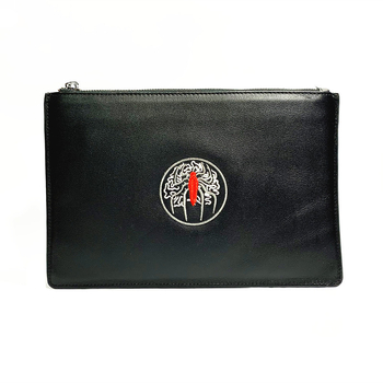 Vyrinis clutch iš Nappa odos, voratinklio raštas, pirmo sluoksnio karvės odos, užtrauktukas, horizontali kvadratinė forma