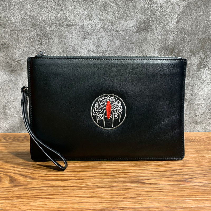 Vyrinis clutch iš Nappa odos, voratinklio raštas, pirmo sluoksnio karvės odos, užtrauktukas, horizontali kvadratinė forma