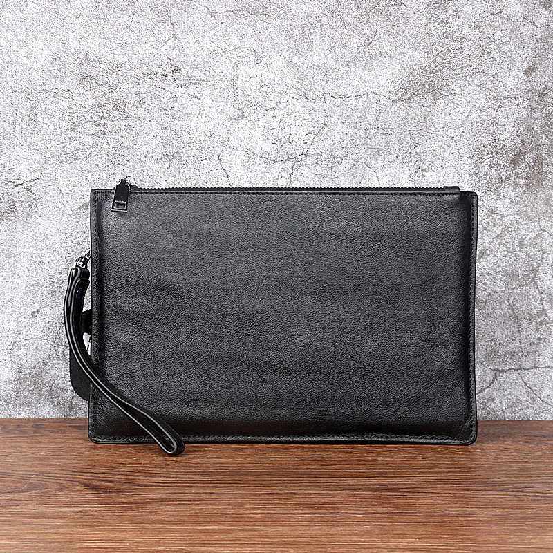 Vyrinis clutch iš Nappa odos, voratinklio raštas, pirmo sluoksnio karvės odos, užtrauktukas, horizontali kvadratinė forma