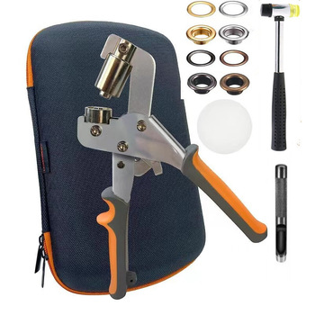 Σετ εργαλείων εγκατάστασης eyelet από σίδηρο για παλτά, παπούτσια, σκηνές, καπέλα, ζώνες και τσάντες – περιλαμβάνει εργαλειοθήκη