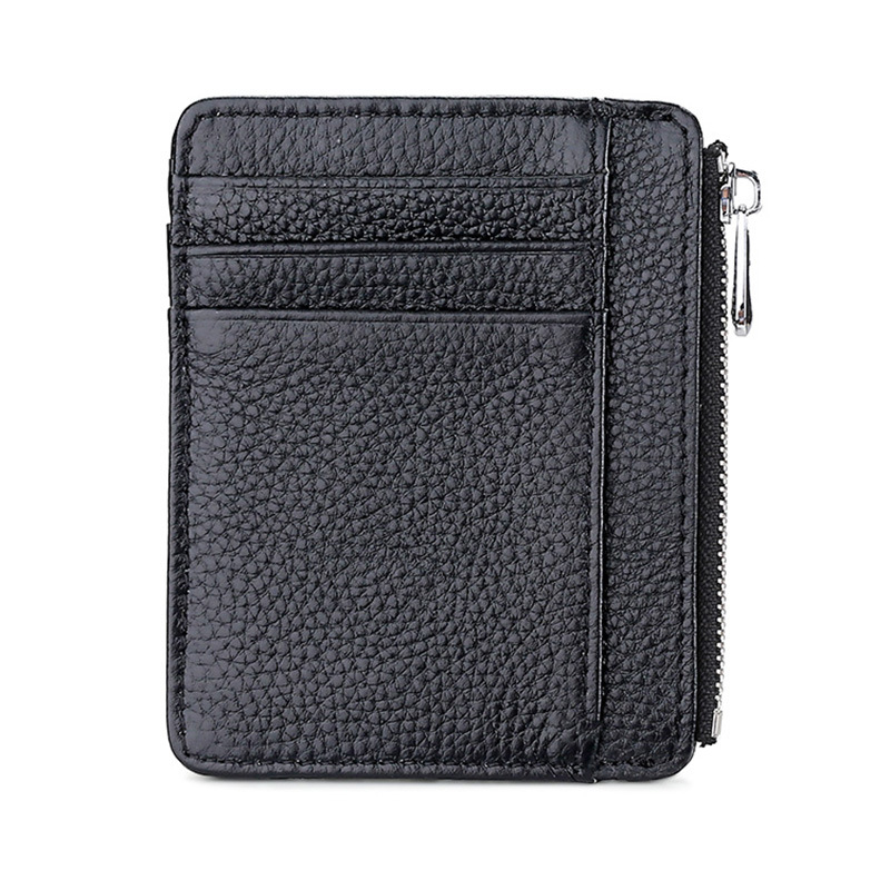 Suport de card din piele Luobais, modelul 03-5, cu 1 pli, sloturi multiple pentru carduri
