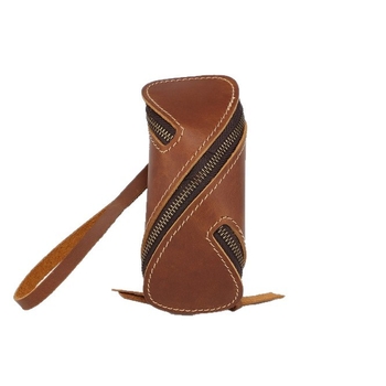 Pánska opasková taška z kože Crazy Horse na kľúče a karty so zipsom, bez podšívky, inšpirovaná vintage štýlom