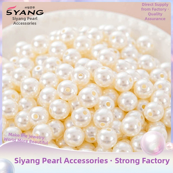 ABS имитационни перлени мъниста за облекло, мъниста с права дупка, DIY аксесоари за гривни и колие, повърхност с печена боя