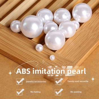 ABS μιμητικά μαργαριτάρια για ρούχα, χάντρες με ευθεία οπή, φινίρισμα βαμμένο στον φούρνο, εξαρτήματα DIY κοσμημάτων για βραχιόλια και κολιέ