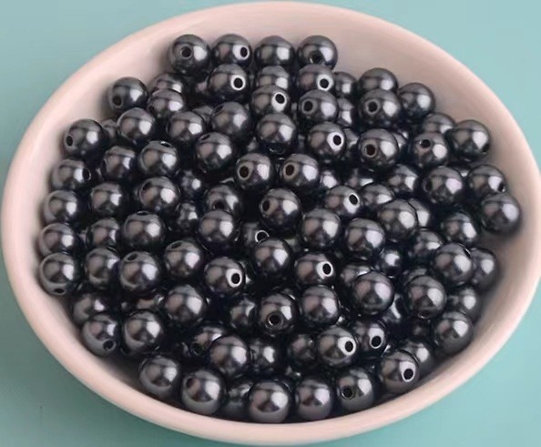 ABS имитационни перлени мъниста за облекло, мъниста с права дупка, DIY аксесоари за гривни и колие, повърхност с печена боя