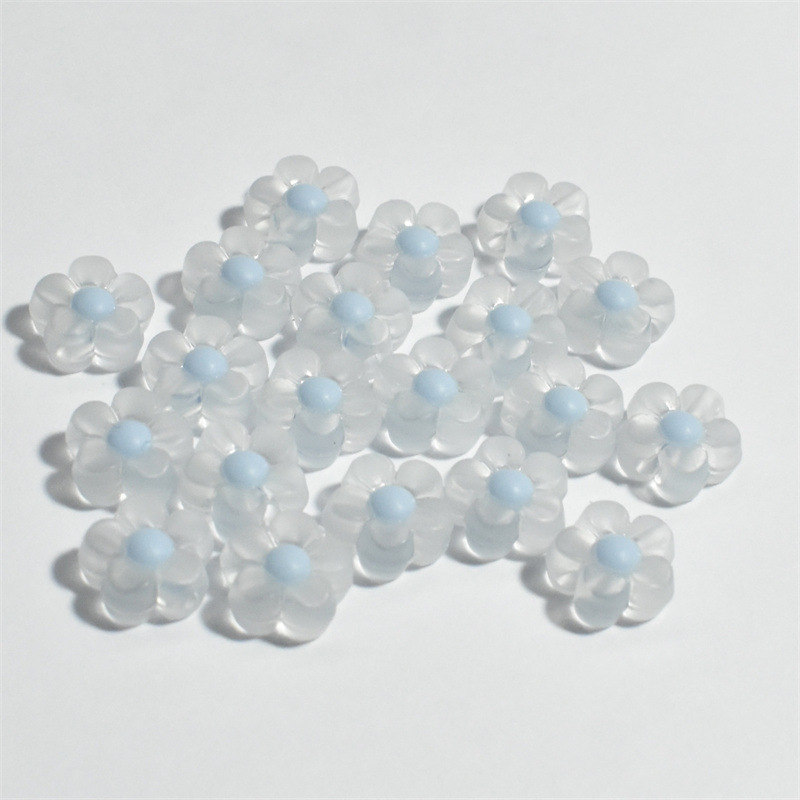 Акрилни мъниста с флорални мотиви за DIY гривна, матиран финиш, изпичано боядисване, готови за частна марка