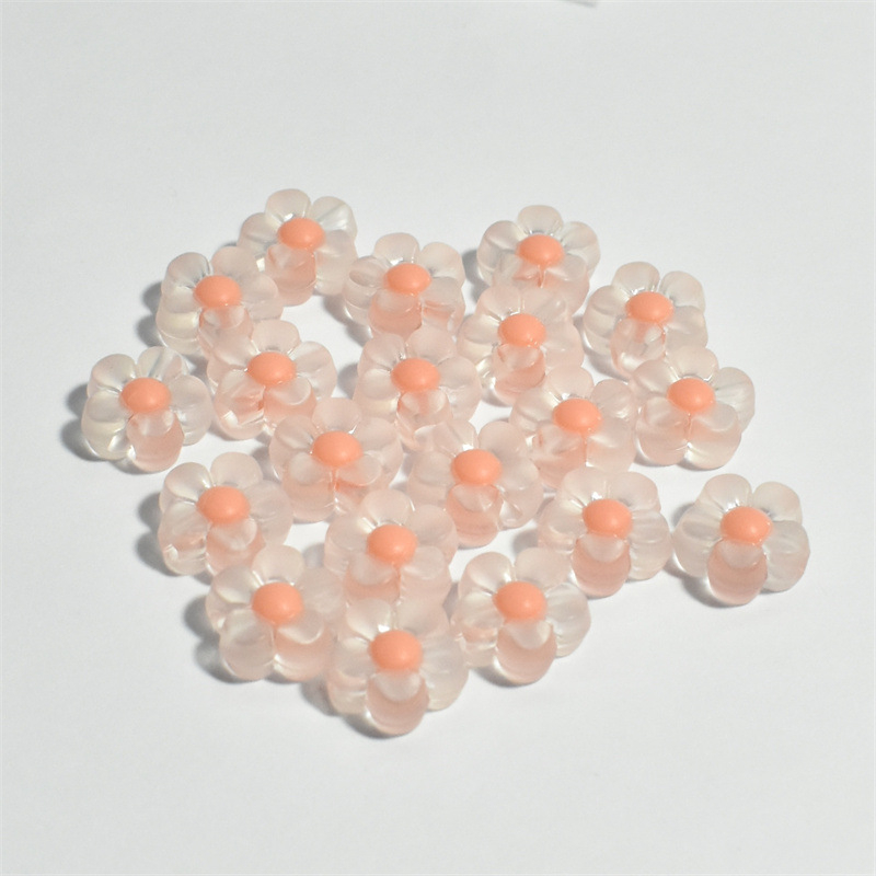 Акрилни мъниста с флорални мотиви за DIY гривна, матиран финиш, изпичано боядисване, готови за частна марка