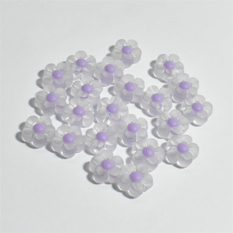 Акрилни мъниста с флорални мотиви за DIY гривна, матиран финиш, изпичано боядисване, готови за частна марка