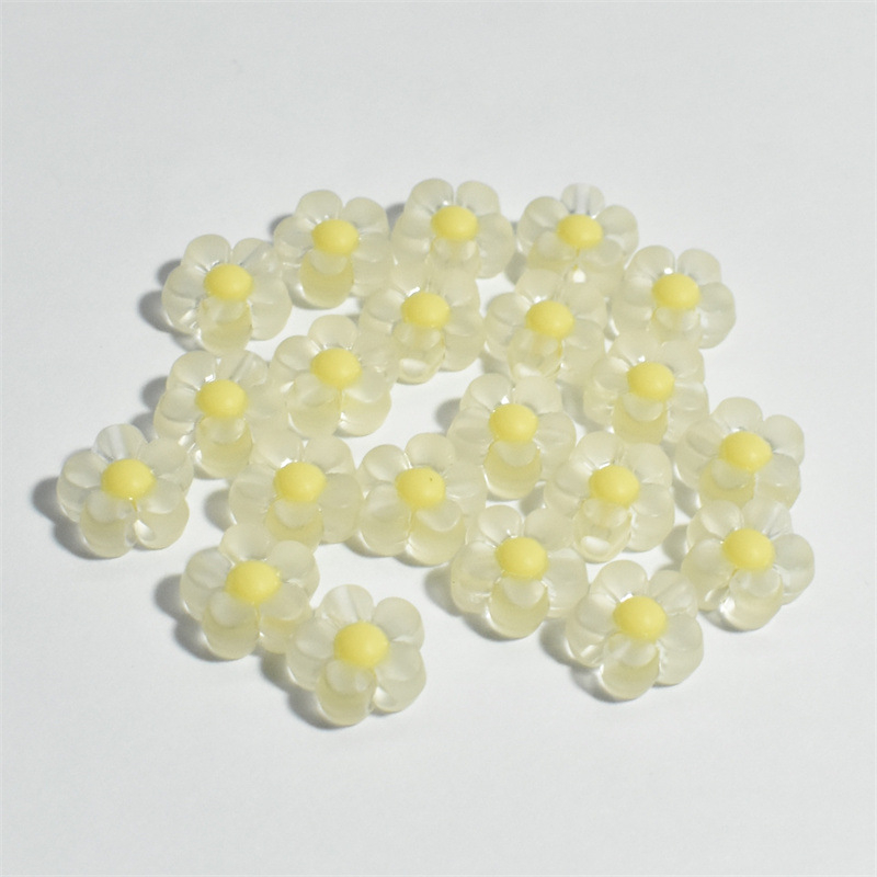 Акрилни мъниста с флорални мотиви за DIY гривна, матиран финиш, изпичано боядисване, готови за частна марка