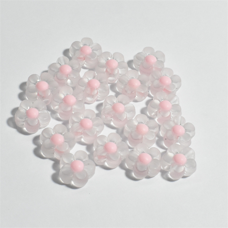 Акрилни мъниста с флорални мотиви за DIY гривна, матиран финиш, изпичано боядисване, готови за частна марка