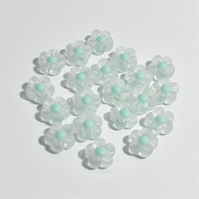 Акрилни мъниста с флорални мотиви за DIY гривна, матиран финиш, изпичано боядисване, готови за частна марка