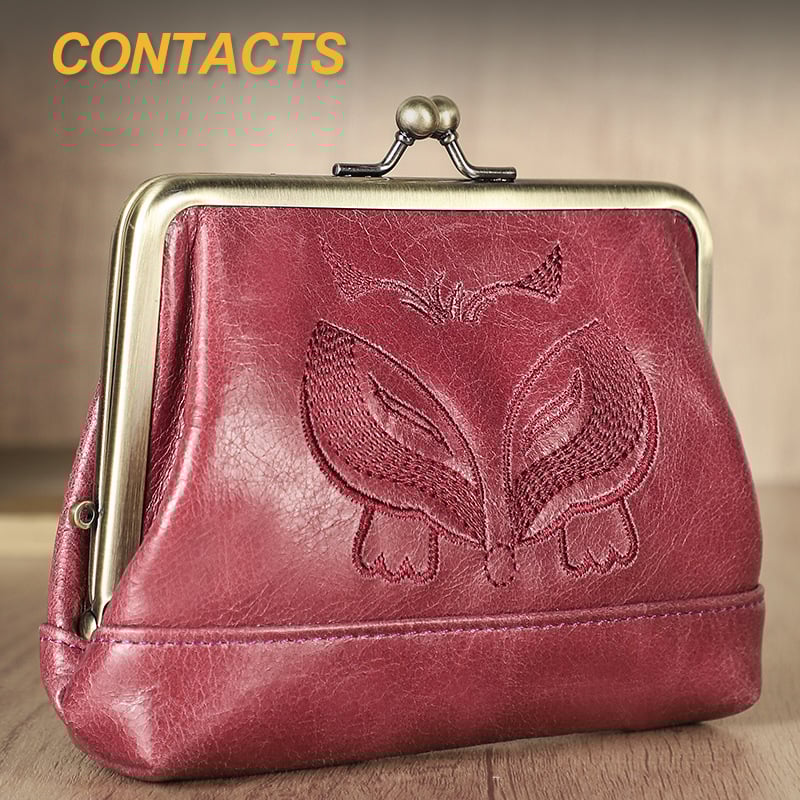 Black Angel γυναικείο πορτοφόλι – από κορυφαίο δέρμα βοδινού, με κέντημα, 1-πτυχή, επένδυση πολυεστέρα