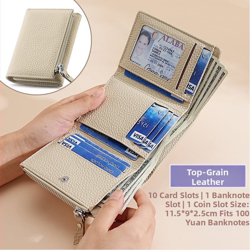 Kartes maks no īstas ādas ar rāvējslēdzēju, ultraplāns, universāls, pirmais liellopa ādas slānis, iekšējā odere poliester