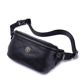 Pánska bedrová taška z pravej kože – prvá vrstva hovädzej kože, priedušná podšívka z polyesteru, crossbody