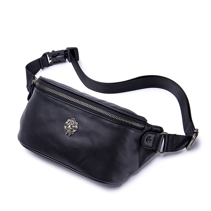 Pánska bedrová taška z pravej kože – prvá vrstva hovädzej kože, priedušná podšívka z polyesteru, crossbody