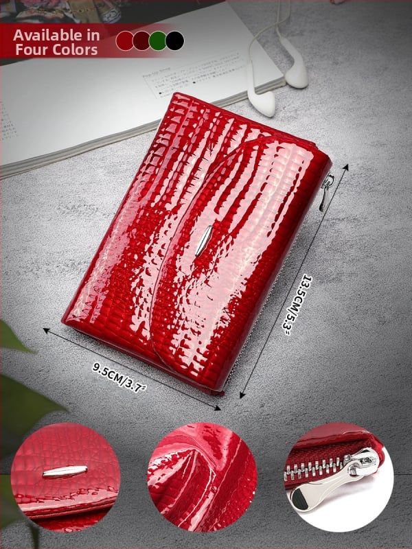 Marute ženski novčanik od prave kože – prvi sloj goveđe kože, otporan na habanje, Stil: osvježavajući i sladak, podstava poliester-pamučna