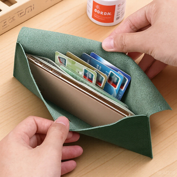 Odinė piniginė su liči tekstūra, itin plona ilga banknotų piniginė kelionėms ir dokumentų saugojimui