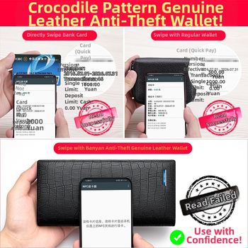 Мъжки дълъг портфейл-клъч, крокодилен модел, кожа от първи слой телешка кожа, урбан минимализъм