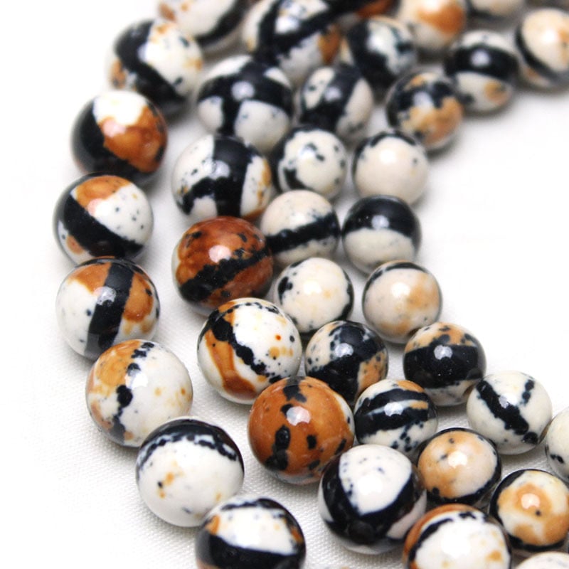 YOUTH CADENCE кръгли свободни мъниста от дъждовен камък, обработени чрез шлайфане, рязане и полиране, произход Yiwu