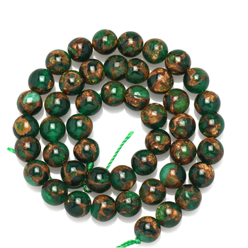 Moon εξαρτήματα βραχιολιού: ελεύθερες χάντρες από πέτρα, στρογγυλού σχήματος, φινίρισμα με χάντρες