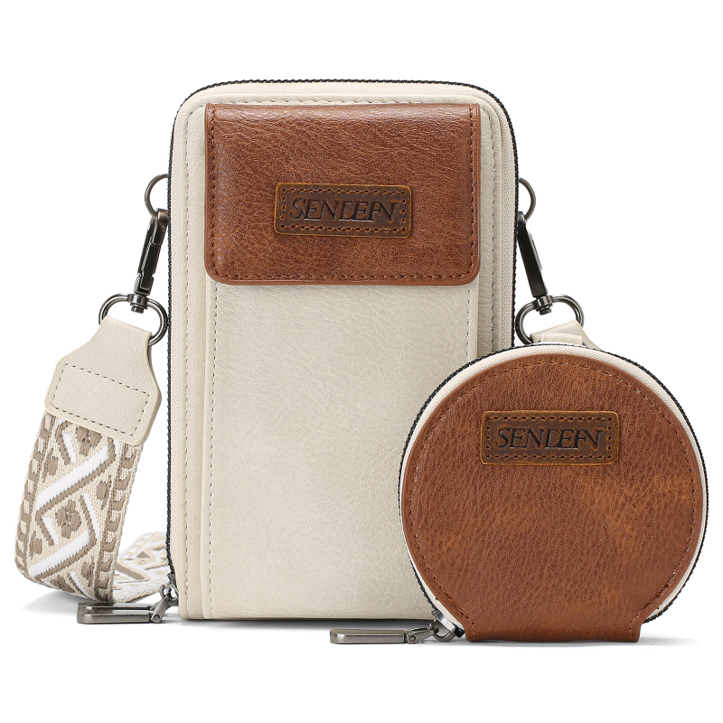 Mobiliojo telefono krepšys su kryžminio diržu, Europos–Amerikos stiliuje, mini, daugiafunkcinis moterims (Medžiaga: PU; Uždarymas: užtrauktukas; Vidinė kišenė su užtrauktuku; Forma: vertikalus kvadratas; Įdaila: poliesteris)