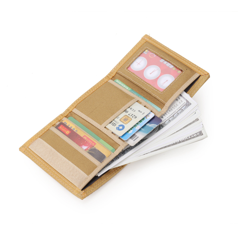 Canvas pénztárca uniszex, Velcro zárás, függőleges négyzetes kialakítás, testreszabható logó