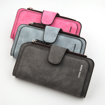 Női pénztárca PU bőrből, városi minimalist stílus, egyszínű minta, poliészter bélés, mindennapi használat