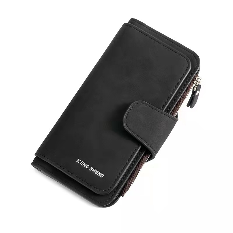 Női pénztárca PU bőrből, városi minimalist stílus, egyszínű minta, poliészter bélés, mindennapi használat