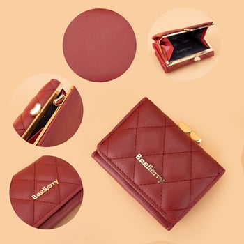 PU anyagú női rövid pénztárca, K-stílusú többkártyás rekesz, aprópénztartó, ultra könnyű, lopás elleni védelem