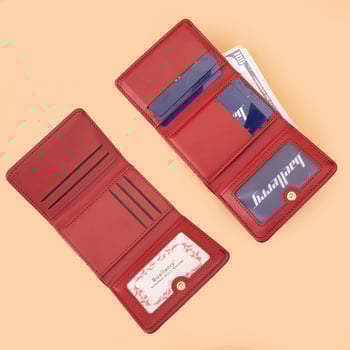 PU anyagú női rövid pénztárca, K-stílusú többkártyás rekesz, aprópénztartó, ultra könnyű, lopás elleni védelem